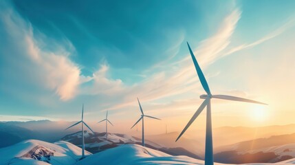 Wind energy generation in a mountainous region, sustainable and efficient.