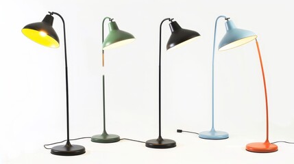 Stylish floor lamps on a white background, adding ambiance and style to your space. 