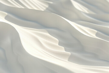 Naklejka na ściany i meble Abstract close-up of white sand dunes with soft flowing patterns under gentle light, creating a peaceful and serene natural landscape.