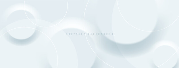 white abstract circles background. white geometric design