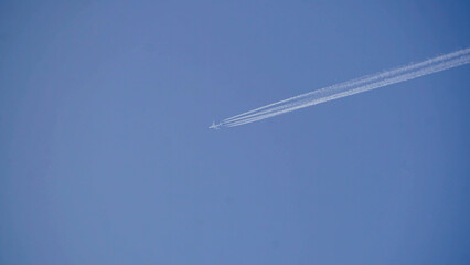 Jet Trails in a Blue Sky