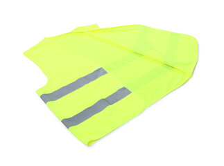 Reflective vest isolated on white. Safety equipment