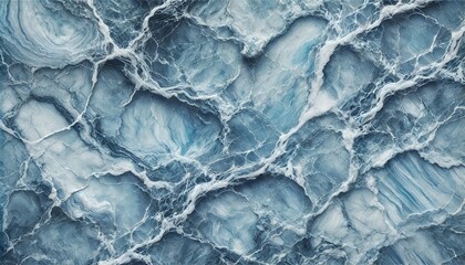 Fototapeta premium Abstract marbled texture in blue tones with intricate white veins, creating a striking visual effect reminiscent of ocean waves or geological formations.