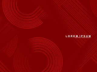 Abstract luxury curved lines overlapping dark red background. Premium award design template.