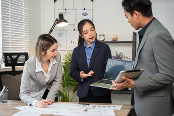 Asia business meeting   consultations of business people in the company's meeting room. 