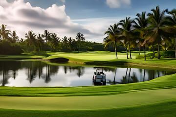 golf course in the morning