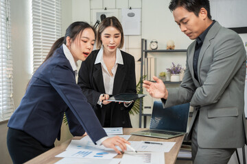 Asia business meeting   consultations of business people in the company's meeting room. 