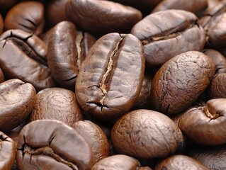 Fototapeta premium Macro Shot of Roasted Coffee Beans