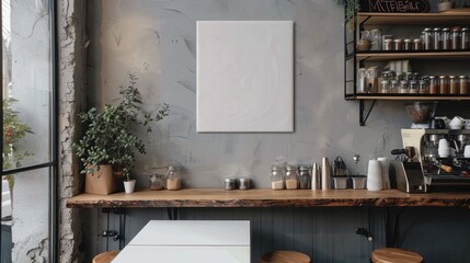 Empty Coffee Shop Menu Board Blank Mockup Present Your Cafe Menu. coffee Generative Ai