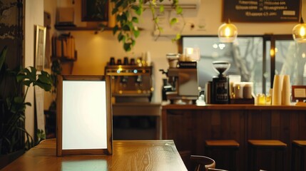 Empty Coffee Shop Menu Board Blank Mockup Present Your Cafa Menu. coffee Generative Ai