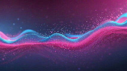 Obraz premium A colourful, abstract image of a wave in pink and blue tones. The image has a dreamy, ethereal air to it, with the colours merging together to produce a sense of movement and fluidity.