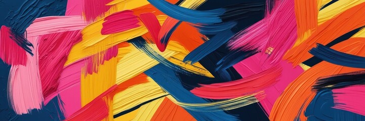 Colorful abstract painting featuring bold brush strokes in vivid hues. Perfect for modern art and contemporary design inspiration.