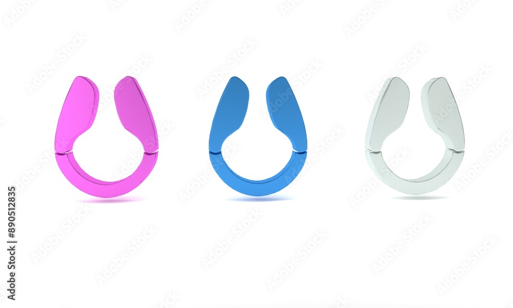 Wall mural Colorful Dildo vibrator for sex games icon isolated on white background. Sex toy for adult. Vaginal exercise machines for intimate. Minimalism concept. 3D render illustration