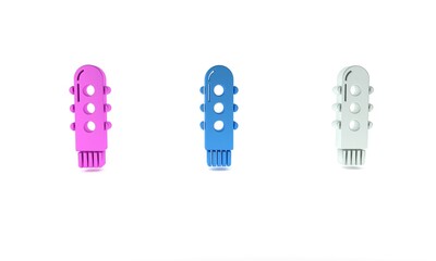 Colorful Dildo vibrator for sex games icon isolated on white background. Sex toy for adult. Vaginal exercise machines for intimate. Minimalism concept. 3D render illustration