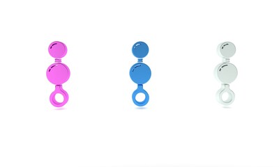 Colorful Anal beads icon isolated on white background. Anal balls sign. Fetish accessory. Sex toy for men and woman. Minimalism concept. 3D render illustration