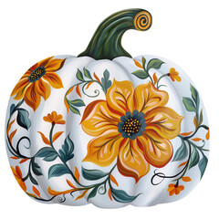 Illustration of pumpkin in style of watercolor on white background