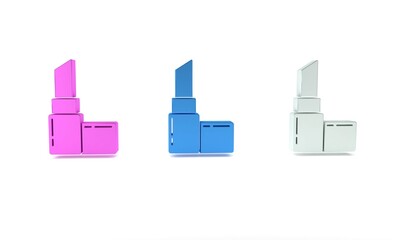 Obraz premium Colorful Lipstick icon isolated on white background. 8 March. International Happy Women Day. Minimalism concept. 3D render illustration