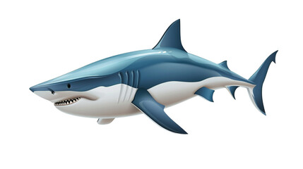 Obraz premium 3d render shark isolated on transparent background