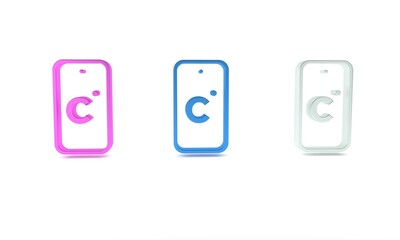 Colorful Celsius icon isolated on white background. Minimalism concept. 3D render illustration