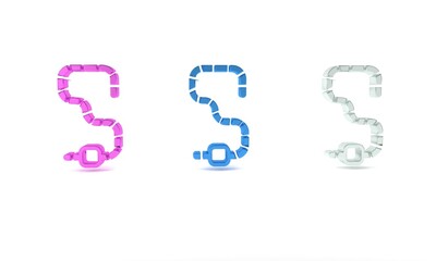 Colorful Worm icon isolated on white background. Fishing tackle. Minimalism concept. 3D render illustration