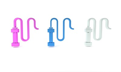 Colorful Braided leather whip icon isolated on white background. Minimalism concept. 3D render illustration