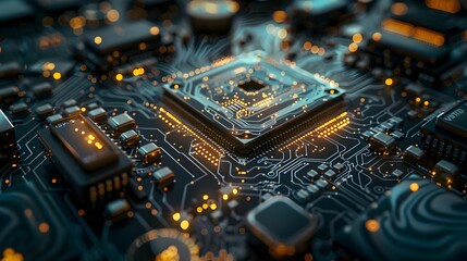 Microchip Circuit Board Technology Electronic Components Innovation. AI Generated