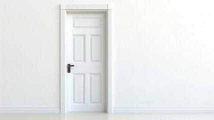 White Door with Decorative Molding.