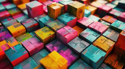 Stacked Colorful Boxes