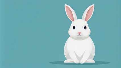 Obraz premium A Simple and Modern Vector Illustration of a White Rabbit with a Flat Design Style Generative AI Digital art generation