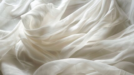 Fototapeta premium White Sheer Fabric Texture Background.