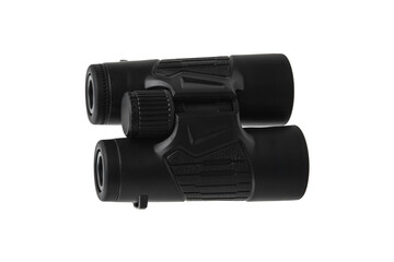 Modern binoculars. An optical instrument for observation at long distances. Isolate on a white back.