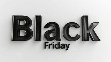 inscription with the text Black Friday on a white background in black letters. Concept of seasonal discounts, promotions, shopping and big sales