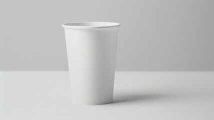 Blank White Paper Cup on White Background.