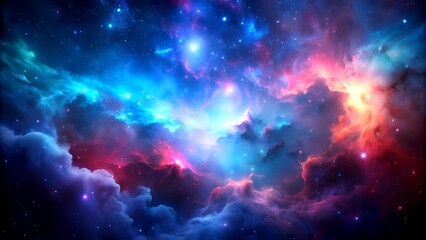 Fototapeta premium The Digital Nebula: A Cloud of Data and Light Generative AI Neural artwork