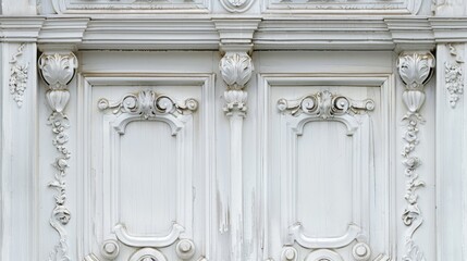 Ornate White Door Detail.