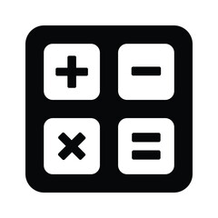 A well designed calculator icon, digital computation and arithmetic functions, mathematical calculations