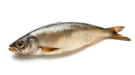 Obraz premium Whole Shiny Herring on Clean White Background for Culinary Presentation