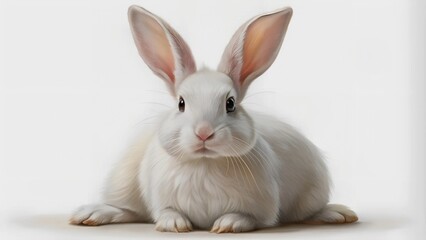 Obraz premium White Rabbit with a Detailed Illustration Style Generative AI Algorithmically generated