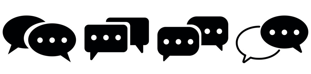 Chat Vector icon. Speech bubble icons on white background. Vector illustration. Flat icon