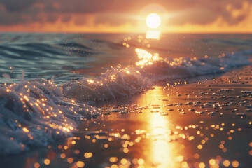 Sunset beach nature summer abstract background. Generative ai.