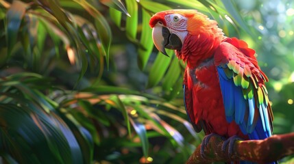 Obraz premium Bird Plant Parrot Tree Beak Feather Parakeet Wing Macaw Event Lovebird Wildlife Jungle Budgie Tail