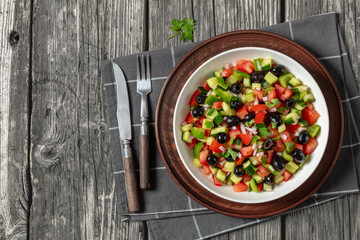 Turkish Shepherd Salad, Coban Salatasi in a bowl