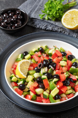 Turkish Shepherd Salad, Coban Salatasi in a bowl