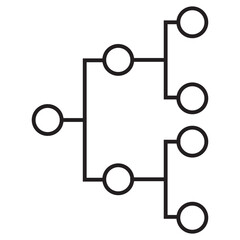 Hierarchy vector icons. Line structure or flowchart. Black organizational flow.  isolated on White Background. . vector illustration. EPS 10/AI