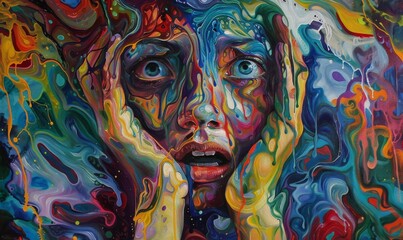 Abstract Painting of a Woman's Face