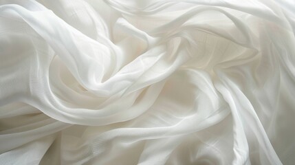Obraz premium Softly Draped White Cotton Fabric Background for Serene Design Projects
