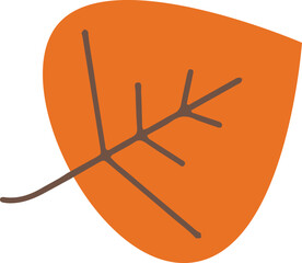 Orange Leaf Flat Autumn  Illustration