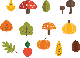 Autumn Elements Vector Set