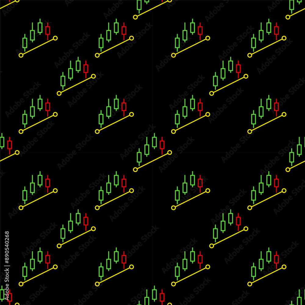 Poster candlestick charts formation vector linear seamless pattern