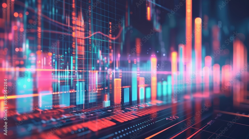 Poster background image depicting business growth with visual data elements.